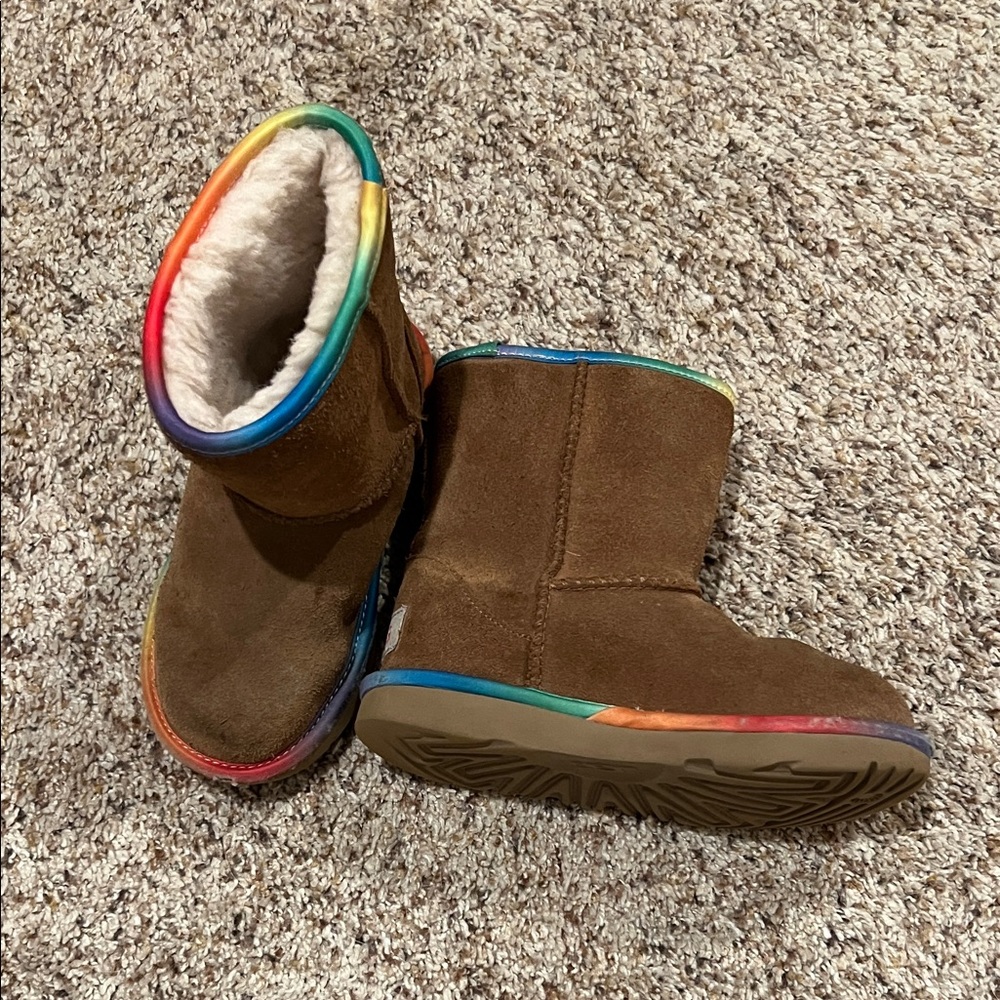 UGG Kids Boots with Rainbow Trim